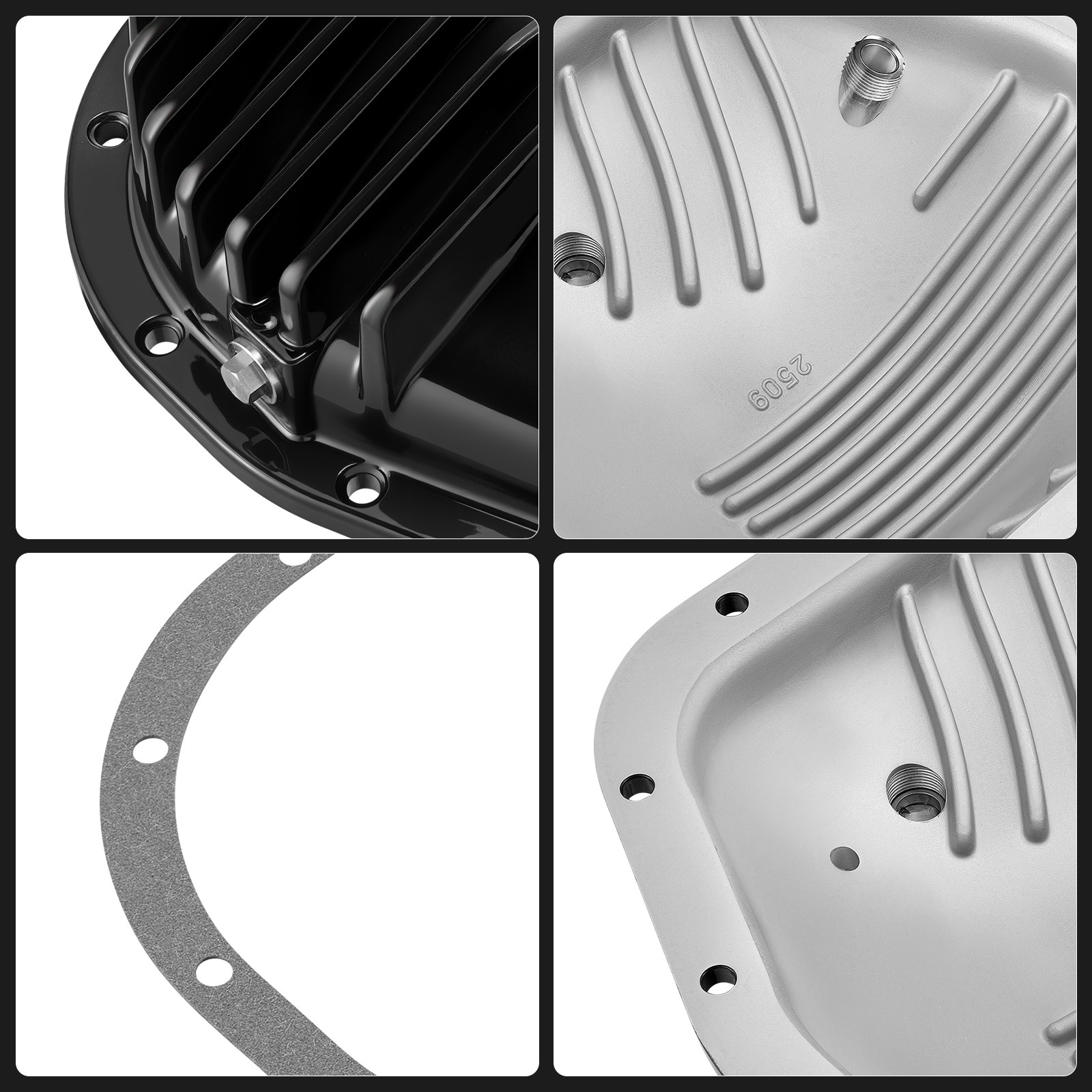 Black Rear Axle Differential Cover Fits For 1999-2024 Ford F-250 Super Duty