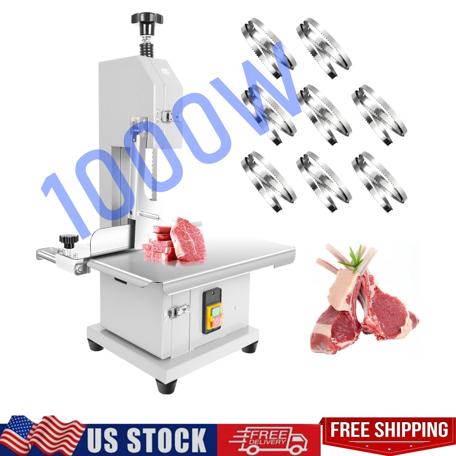 1000W Meat Saw Machine with 8 Saw Blades,Electric Bone Saw Machine