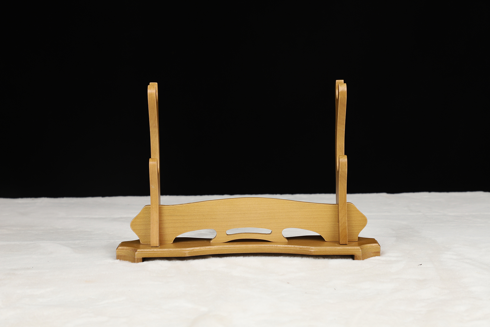 2-Tier Sword Stand for Display Japanese Samurai Katana Sword Holder Yellow Wood