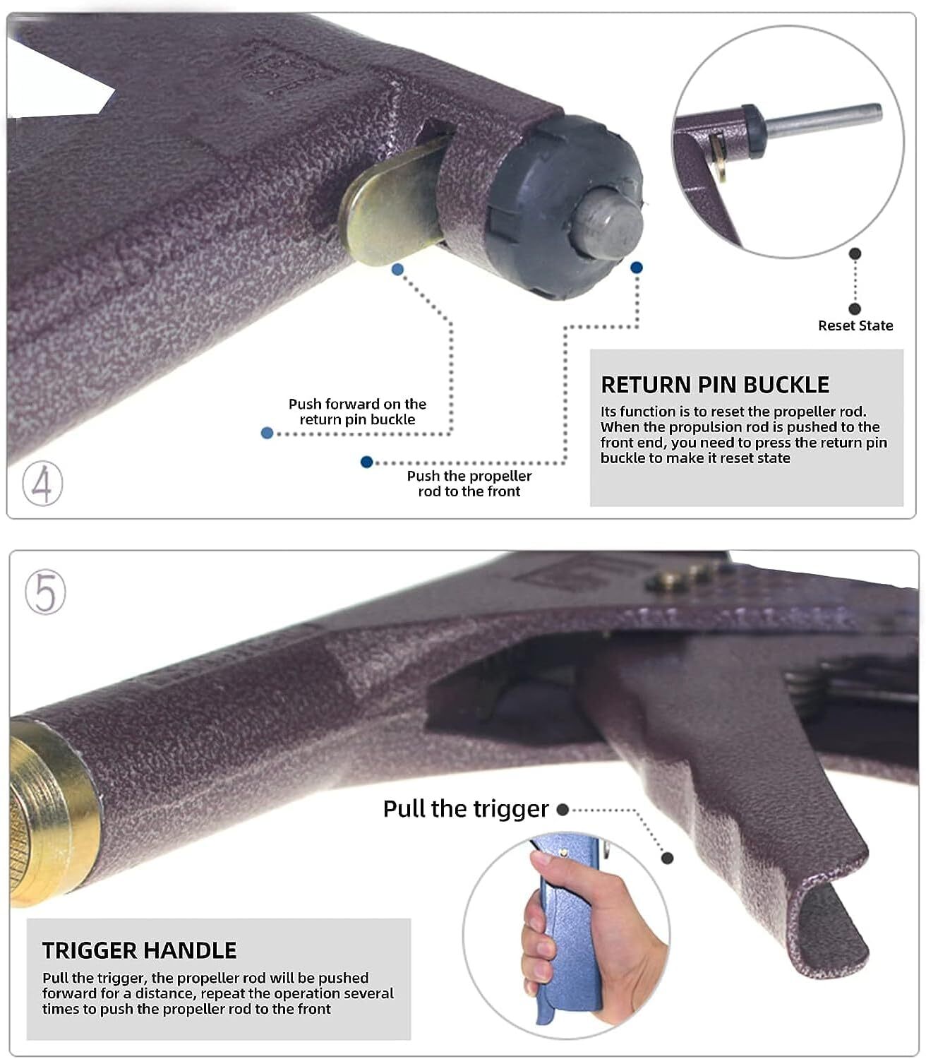 Tire Plugger Tubeless Tire Wheel Repair Gun Kit Mushroom Plug Probe Nozzle NEW