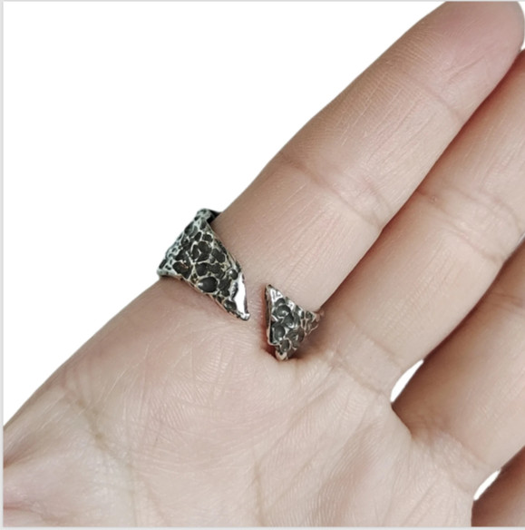 Seymchan pallasite Meteorite Ring S925 silver Ring Jewelry LB082