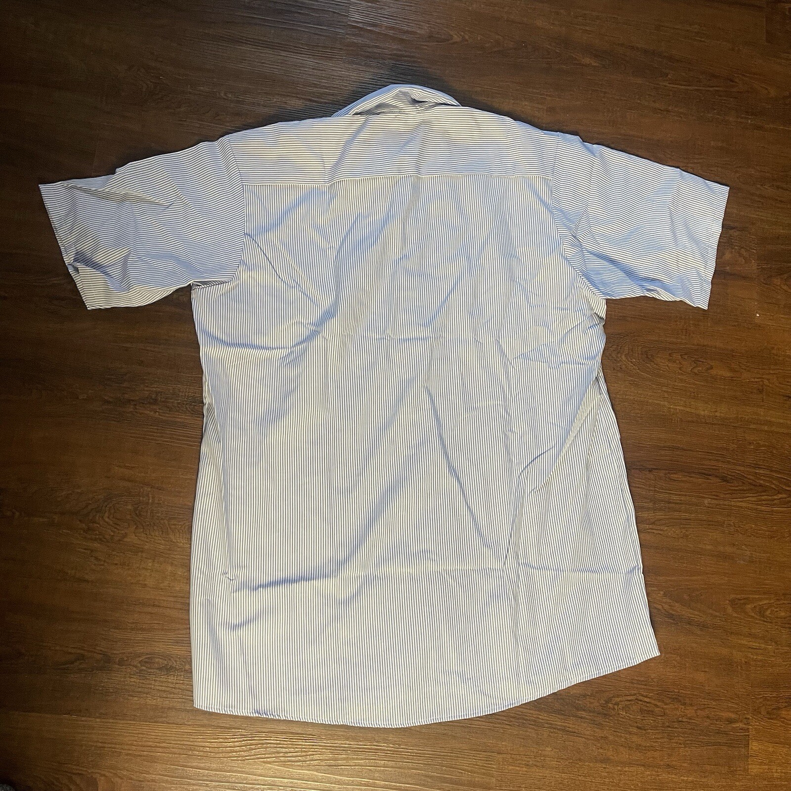 Red Kap Men's Large Short Sleeve Industrial Stripe Work Shirt