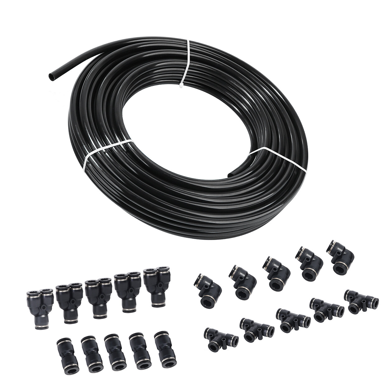 Nylon Air Line Dot Approved OD 1/4" 33ft 50ft 100ft Push To Connect Fitting 5Pcs