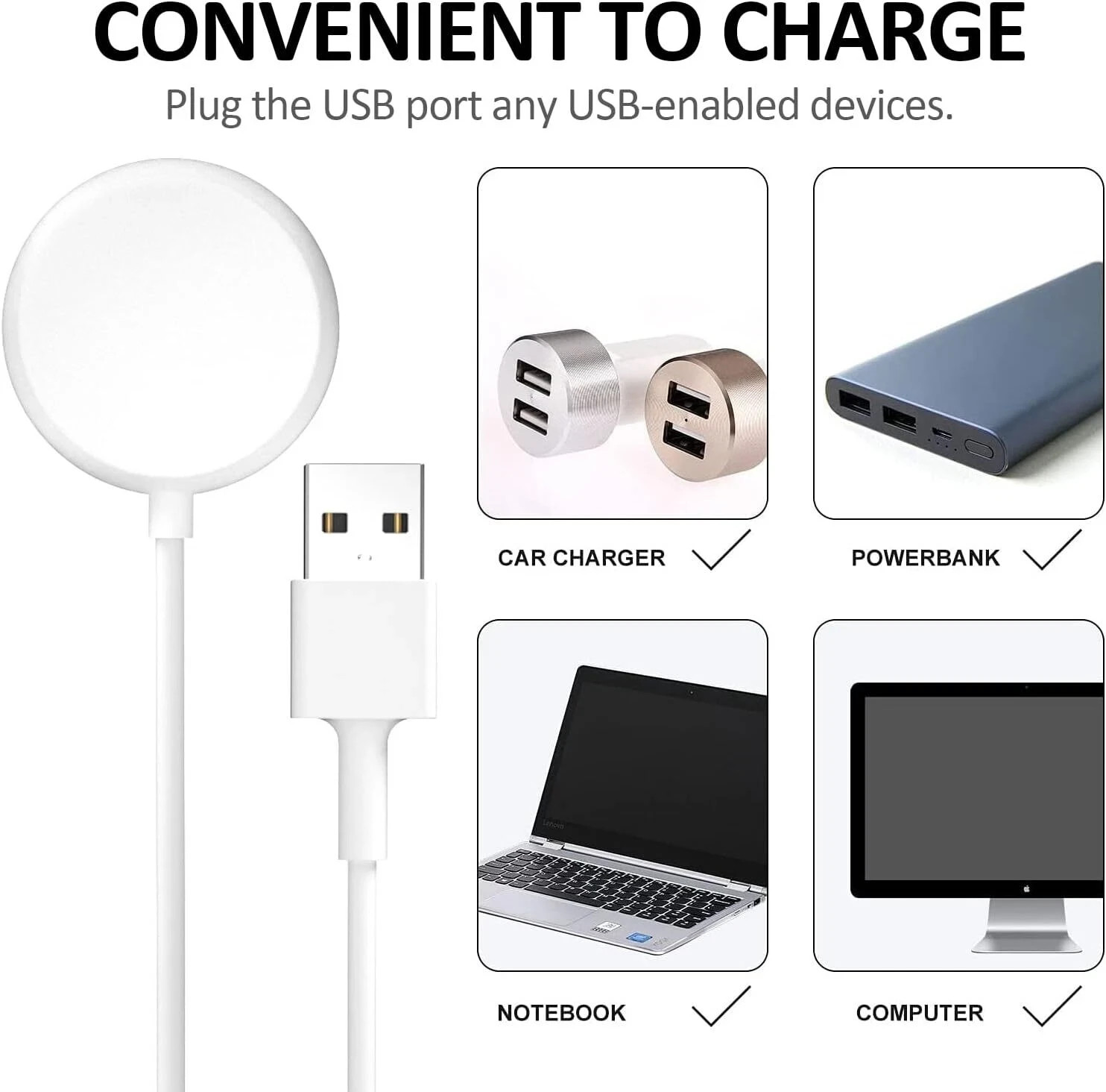 Magnetic USB Charging Cable Charger For Apple Watch Series 10/9/8/7/6/5/4/3/2/SE