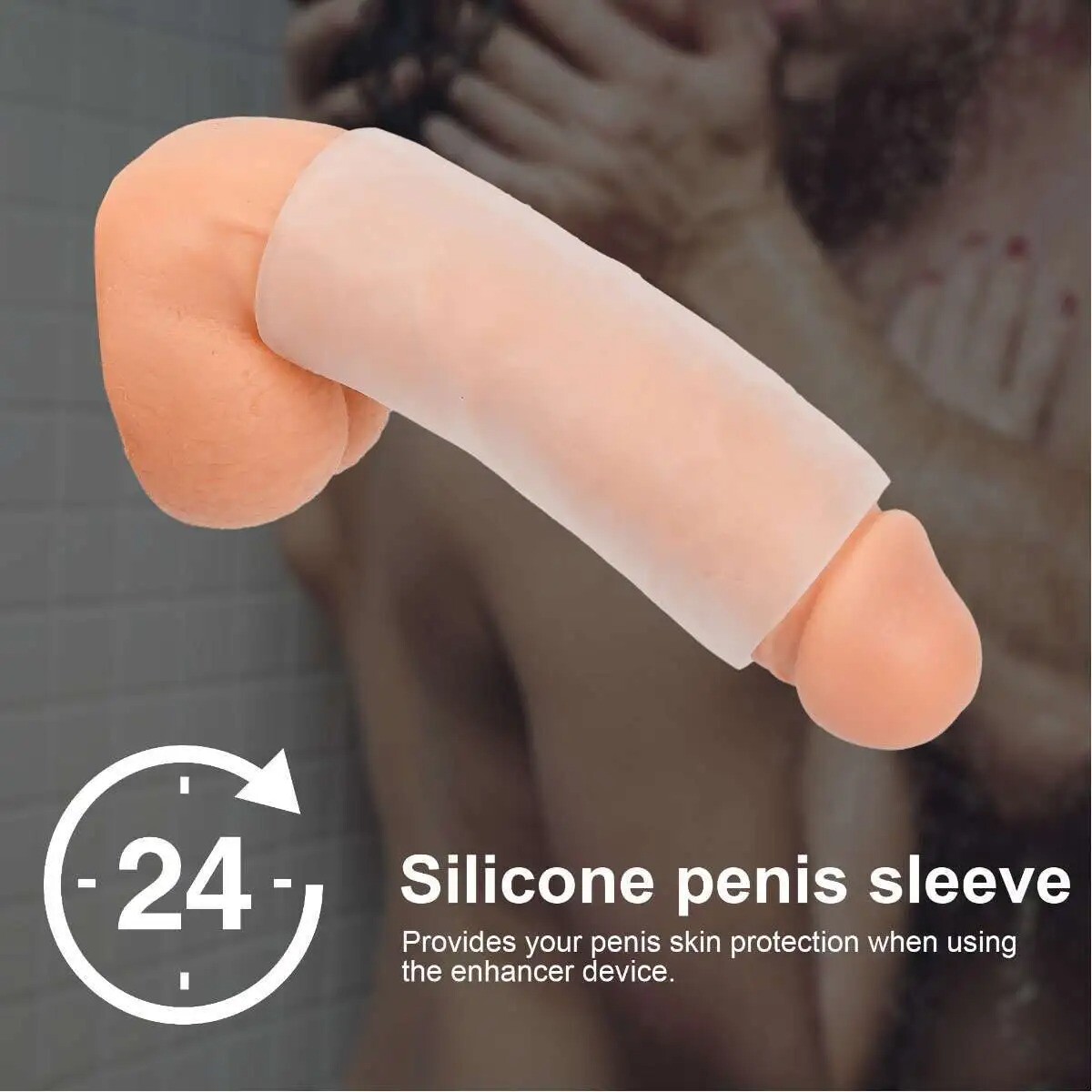 Silicone Sleeve Penis Stretcher Pump ADS Enlargement anti-turtle jelqing S-XXXL