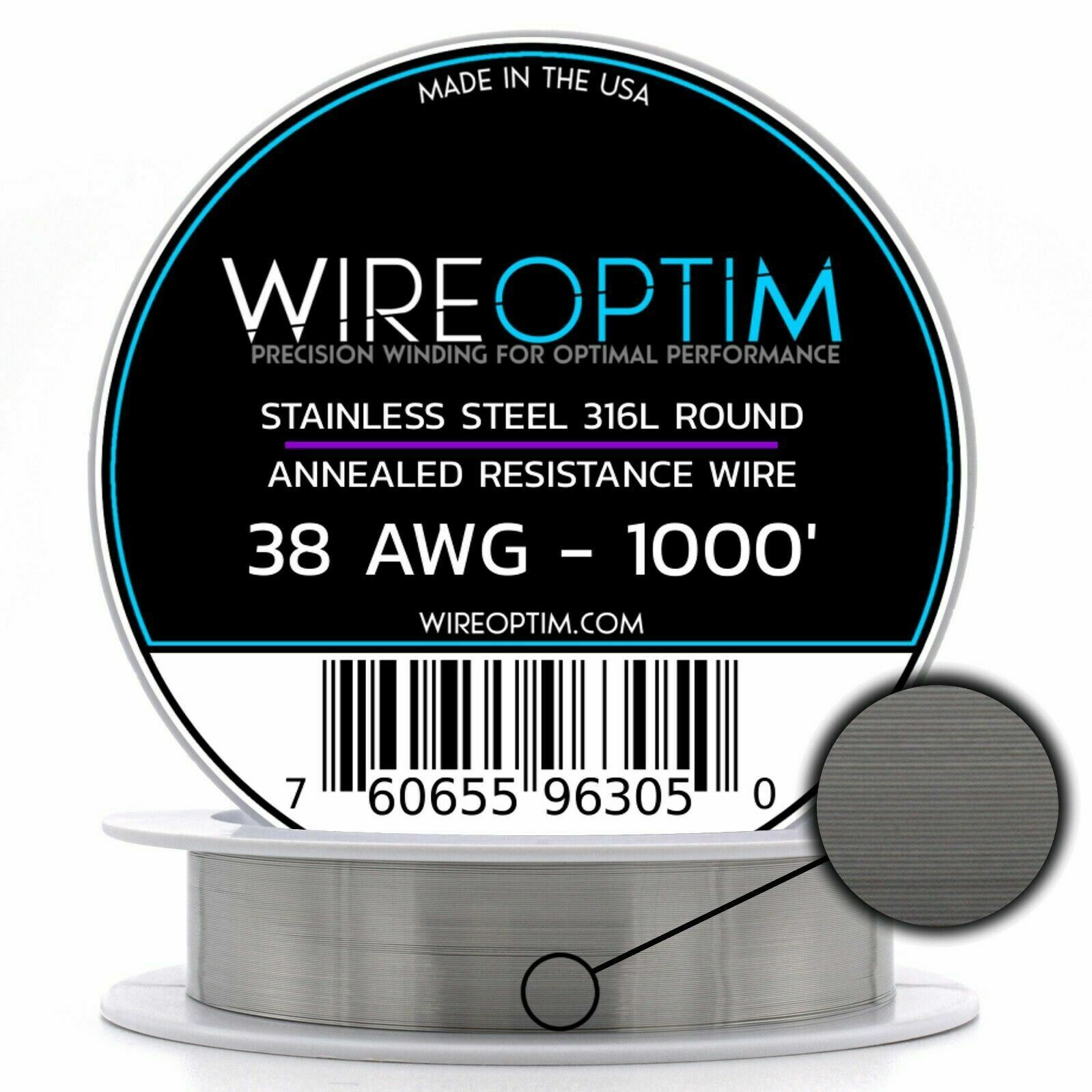 Stainless Steel 316L Wire 22 23 24 25 26 27 28 32 34 36 38 40 AWG 25' - 1000'