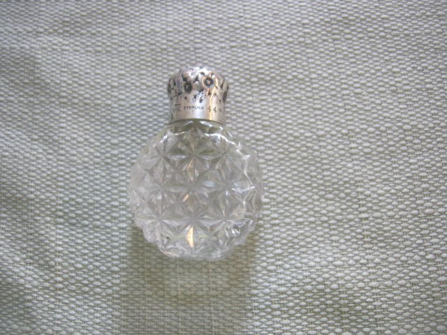 Antique Gorham Whiting Sterling Repousse Top Perfume Scent Bottle, 925 Fine