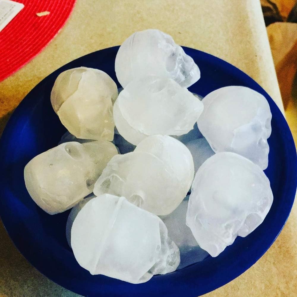 Extra Large 3D Skull Ice Mold Silicone Skull Chocolate Jelly Molds Trays with Fu