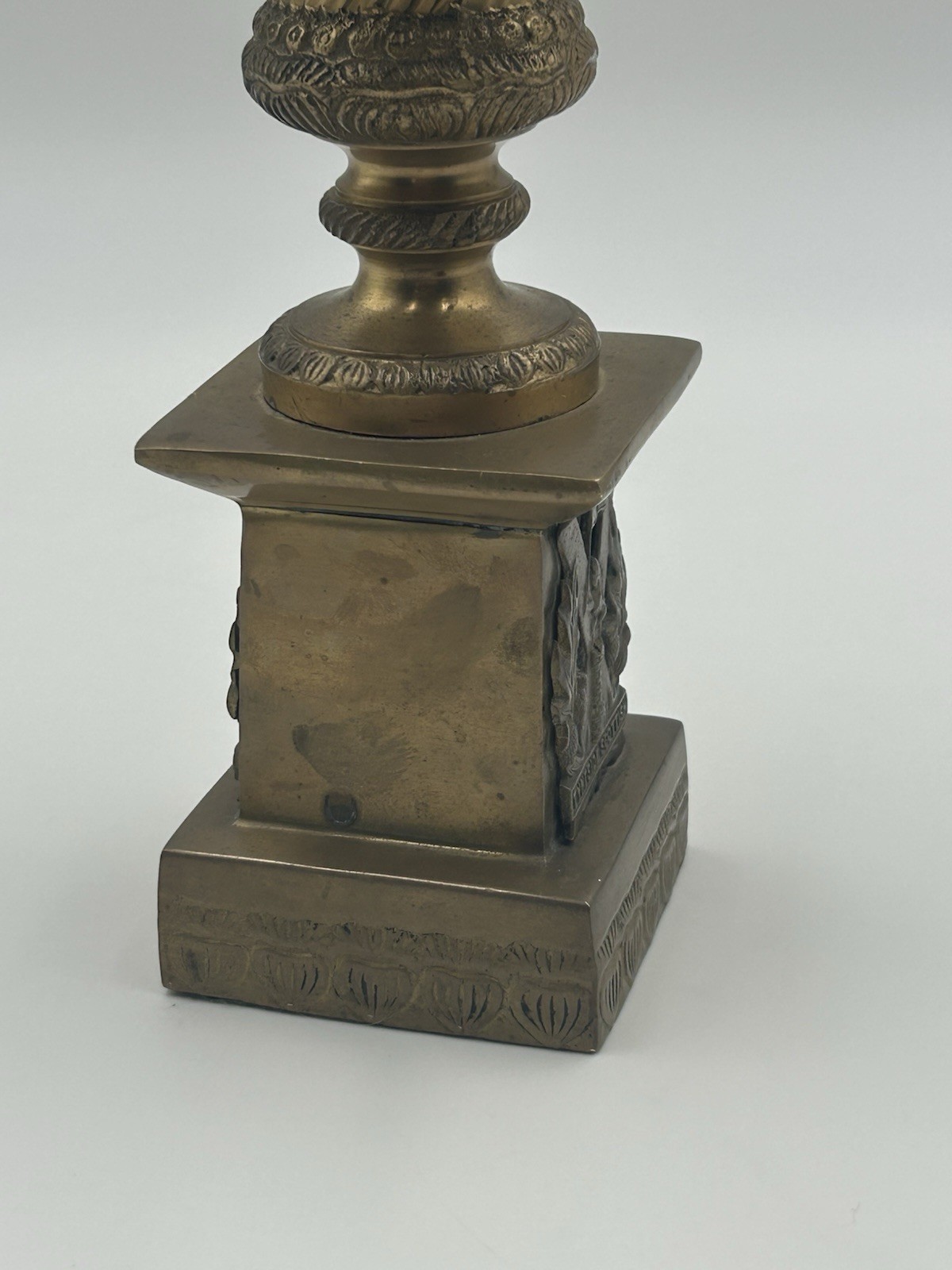 Antique Brass "Tyneside Scottish" Regimental Urn Bookend