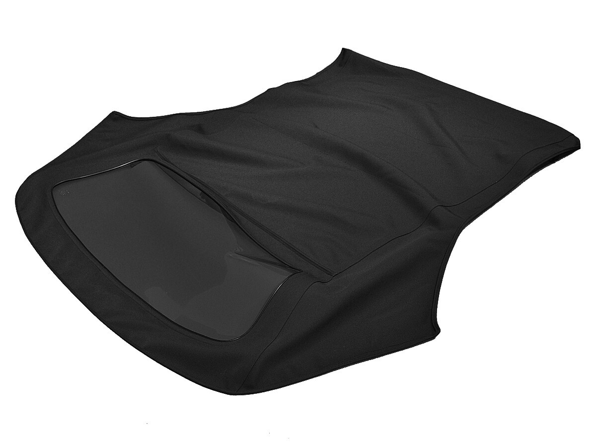 Fits:Mazda Miata 90-05 Haartz Black Vinyl Soft Top w/DOT CHARCOAL Plastic Window