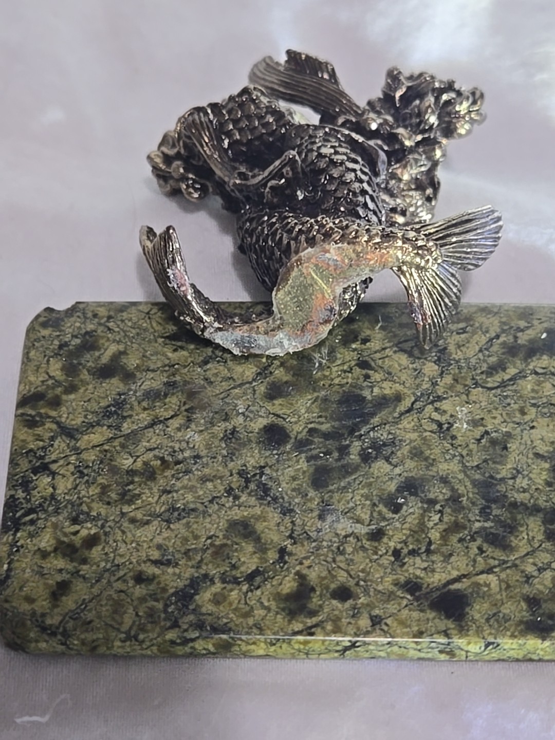 LOOK RARE Antique Art Nouveau Ornate Bronze Figures 2 SIRENS/MERMAIDS Entwined