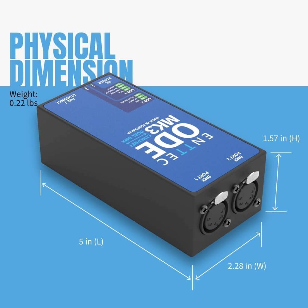 ENTTEC ODE Mk3 70407 POE 2 Universe DMX / RDM Ethernet Controller (Open Box)