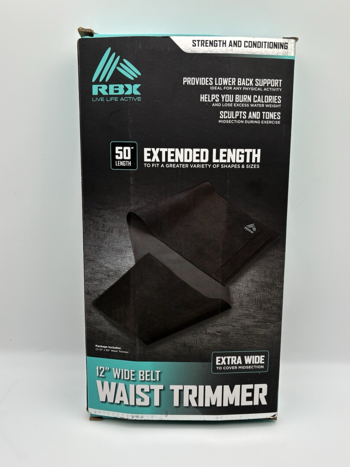 Reebok Waist Trimmer 12 In. Extended Length Xtra Wide Strength Conditioning NEW