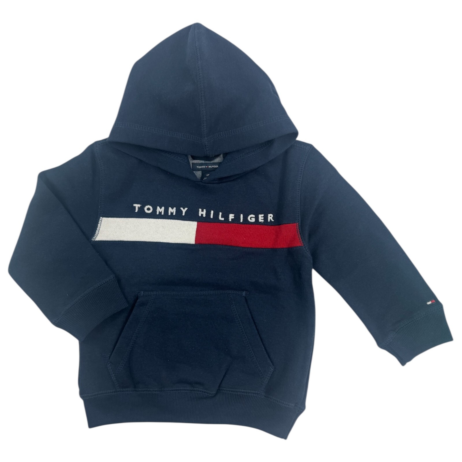Tommy Hilfiger Boys' Long Sleeve Fleece Pull-Over Hoodie Size 2T, 3T, 4, 5, 6,7