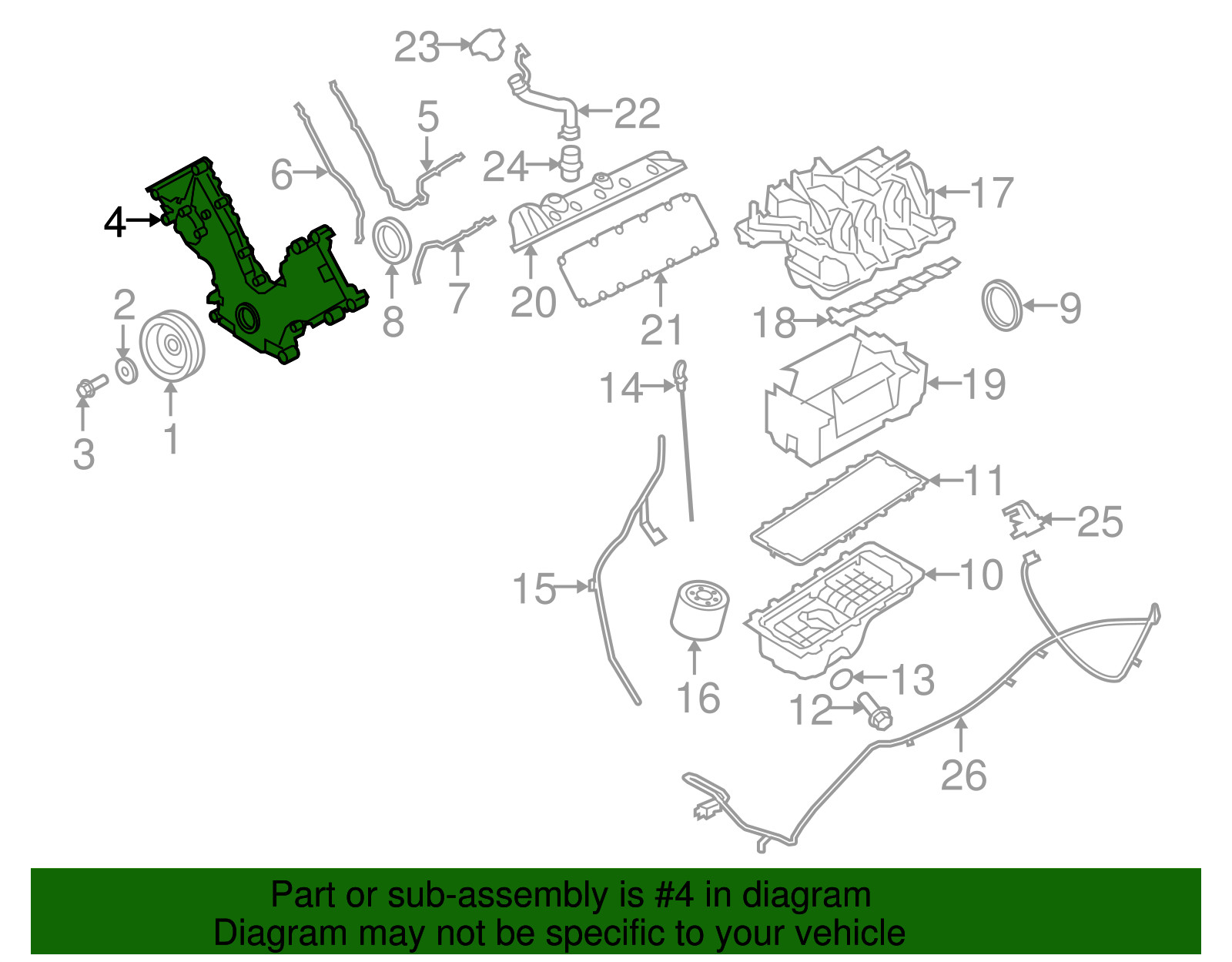 Genuine Ford Engine Timing Cover 2L3Z-6019-BA