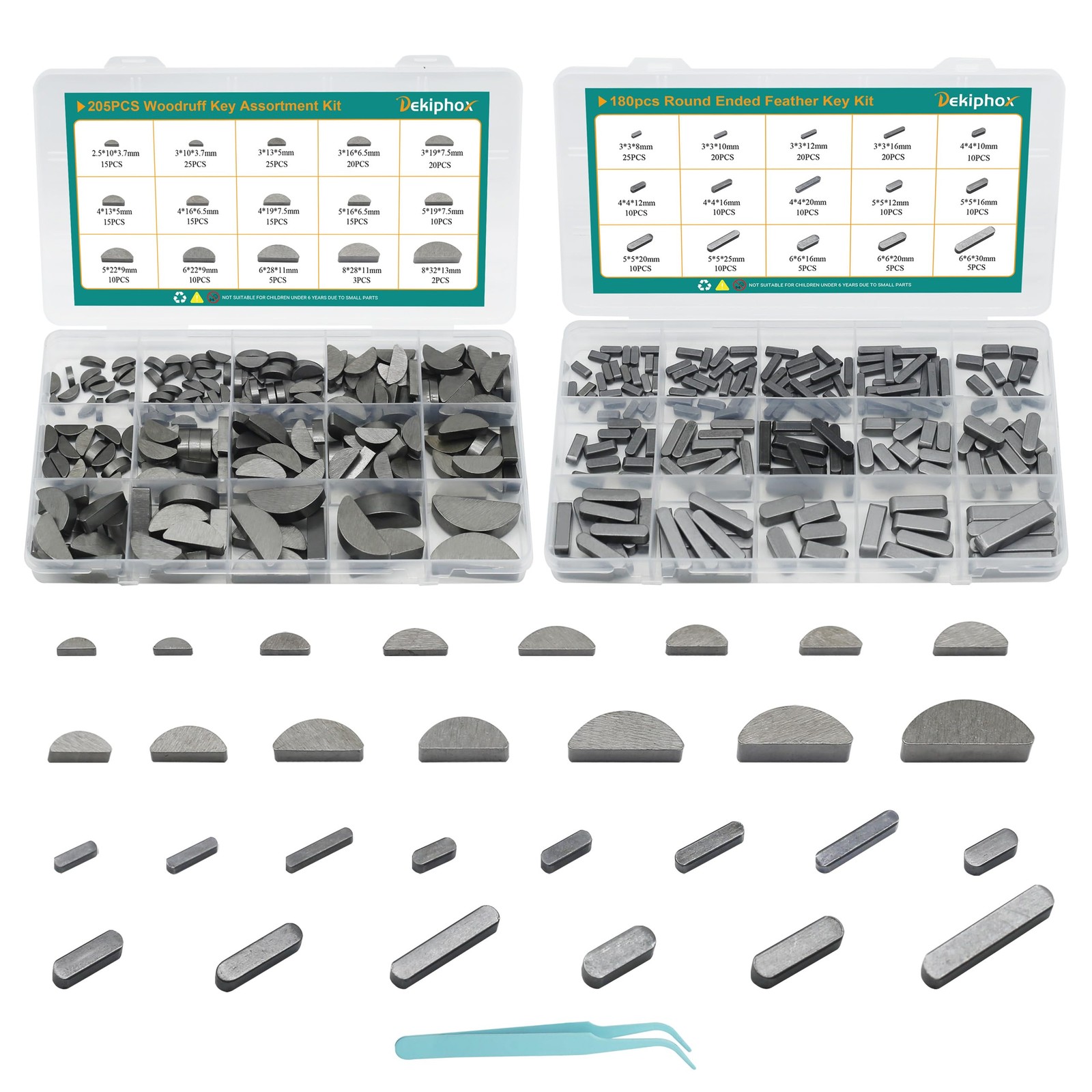 385pcs Metric Woodruff Key Assortment Kit Popular Sizes Include 205PCS Woodru...