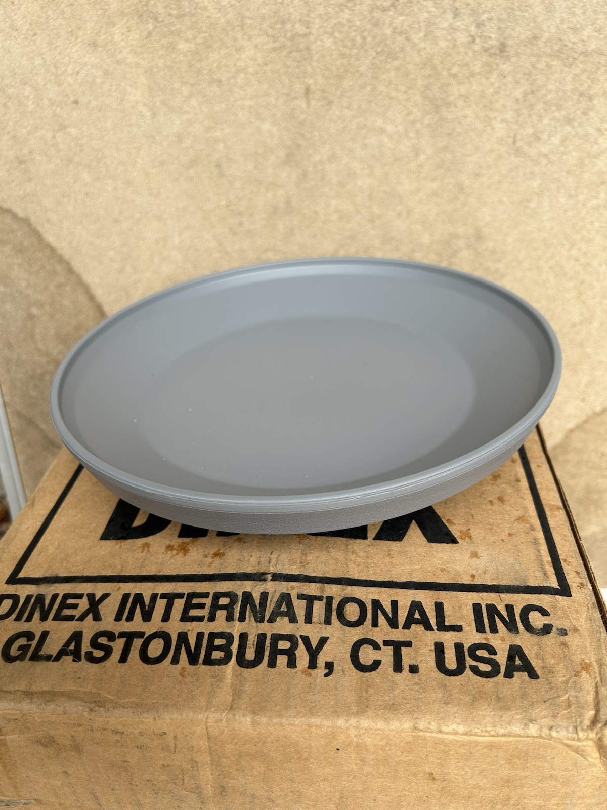 12 Dinex Graphite Insulated Bases Dishes in Opened Box Cool Gray
