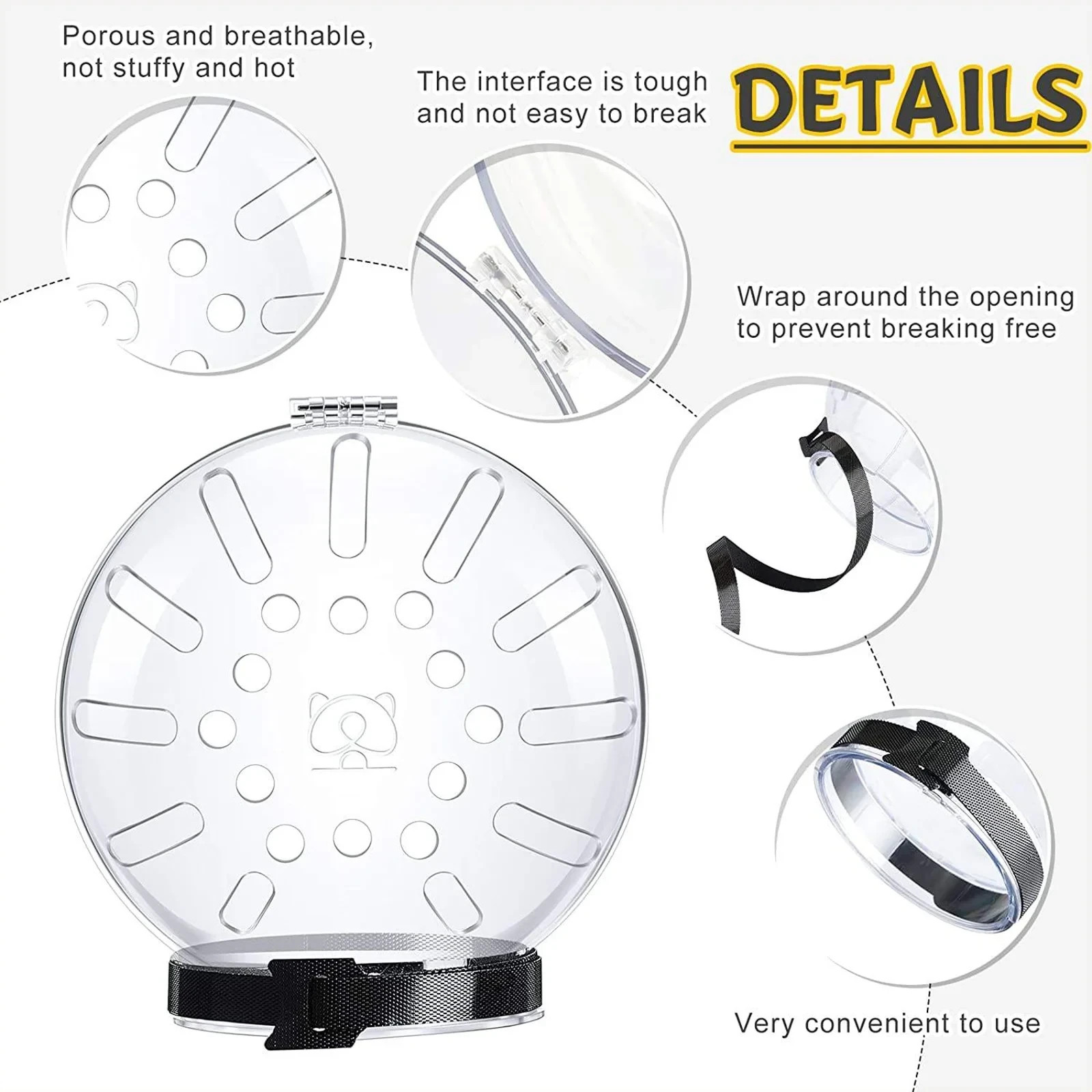 🔥Cat Muzzle for Grooming Adjustable Hood Transparent Cat Helmet AntiBite Muzzle
