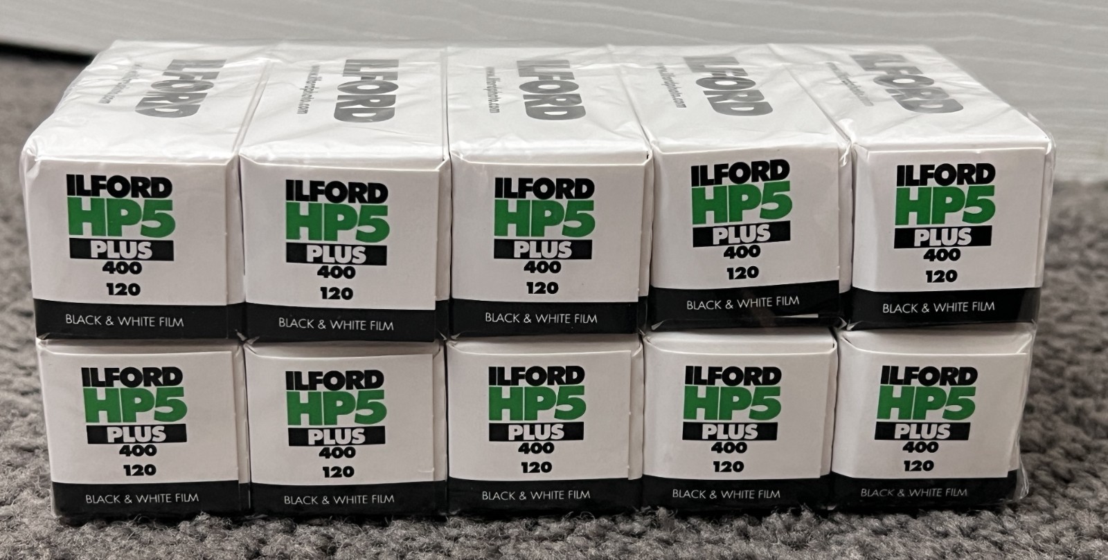 10 Rolls Ilford HP5 Plus 400 120 Black and White Negative Print Film, 1629017