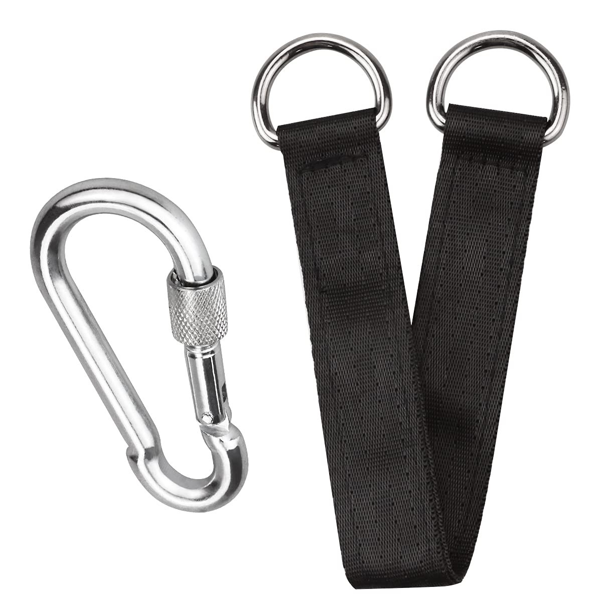 Tree Swing Straps Set 4 PCS Black Hanging Kit with Carabiners