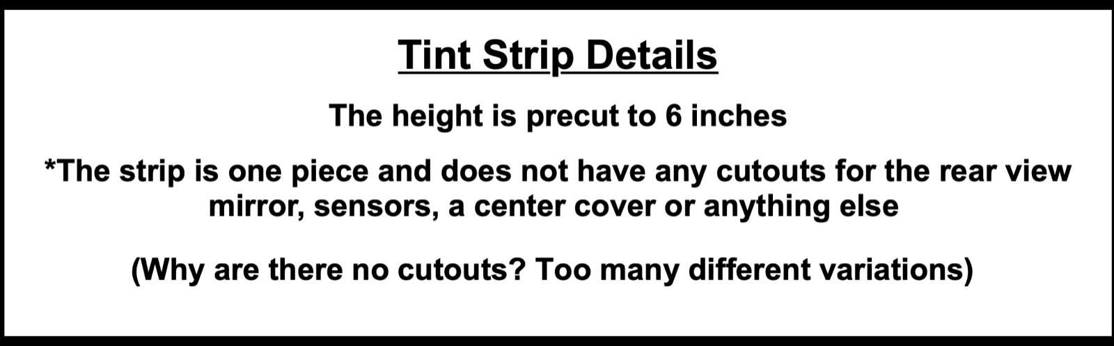 Chevy 1500 Silverado Truck Windshield tint strip precut 5% Nano Carbon