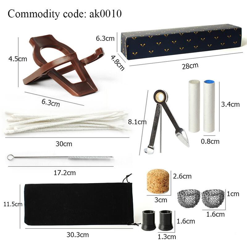 Rosewood Churchwarden Gandalf Pipe Long Stem Bent Tobacco Pipe With Accessories