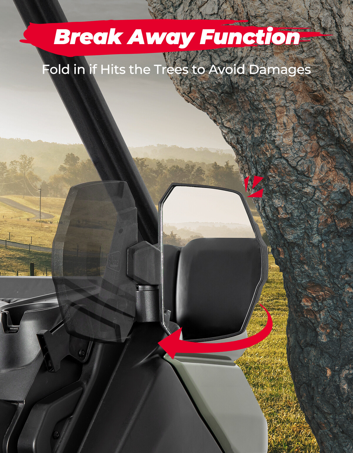 2PCS Left and Right Side Mirrors For 2017-22 Can Am Defender HD5 /8/10 715008101
