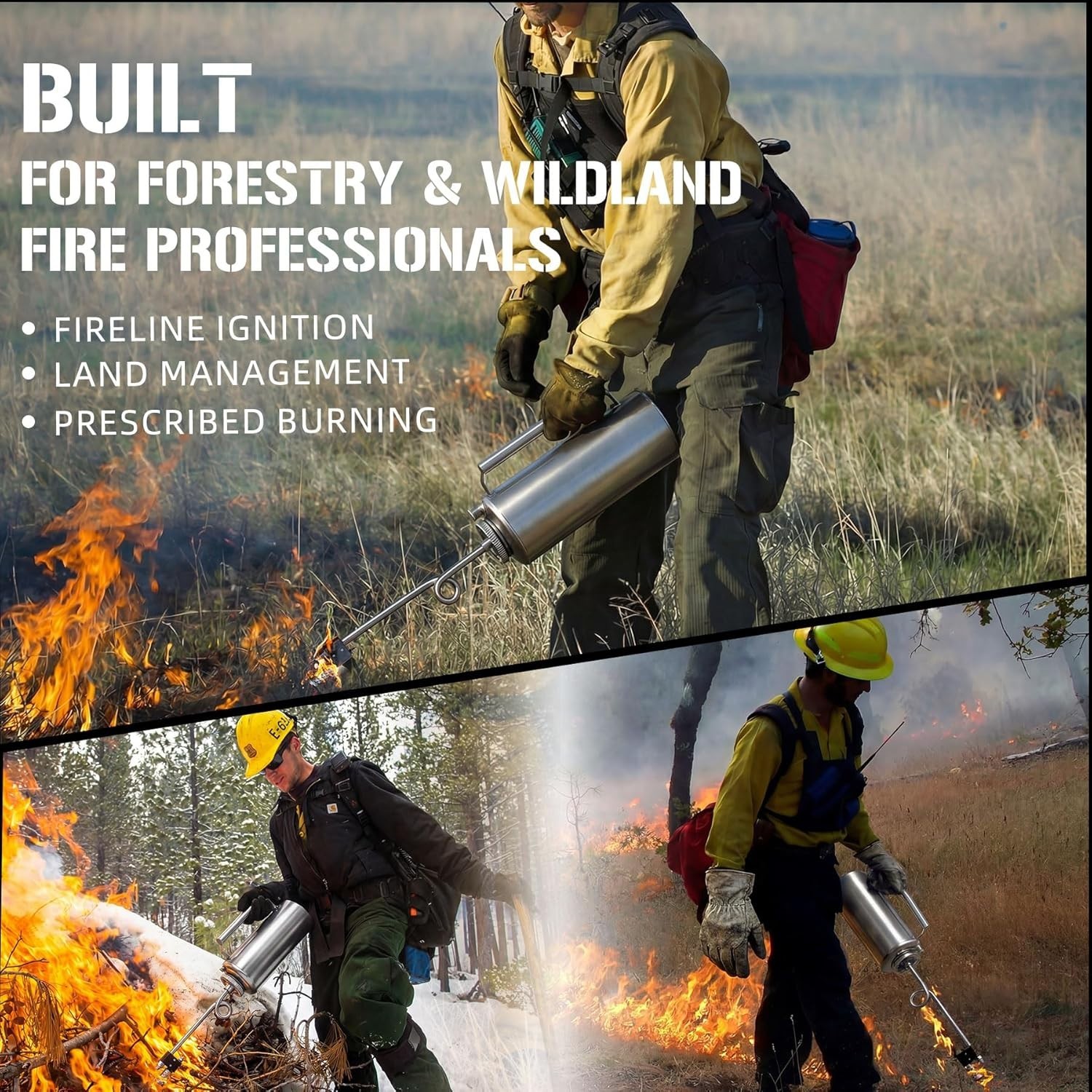 Heavy Duty Double Bottom Drip Torch 15 Gauge Aluminum Canister Big Mouth Easy