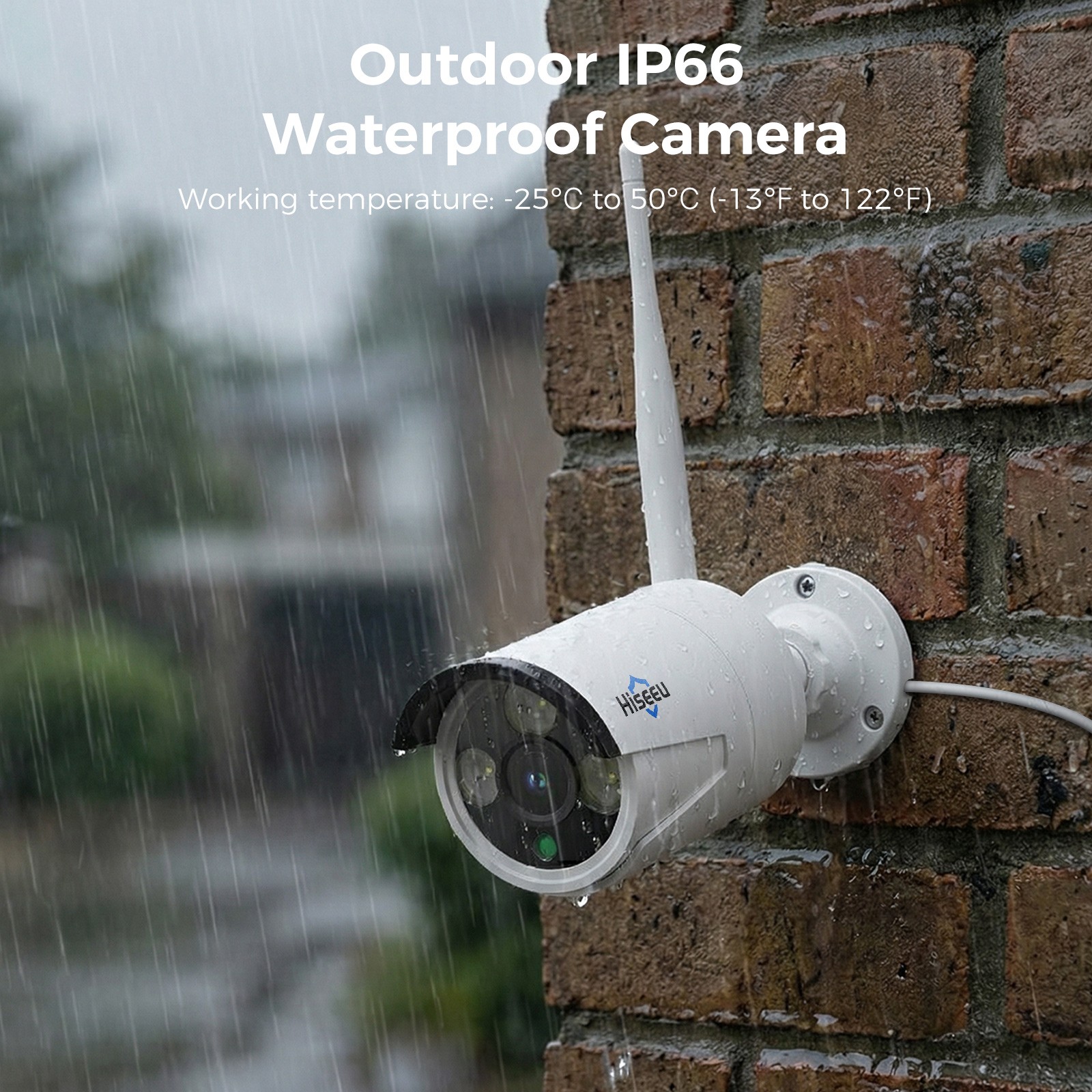 Hiseeu 8MP 10CH 10''Touch Screen NVR WiFi Outdoor Security Camera System HDD Lot