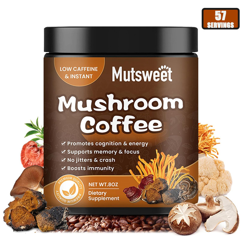 227g Mushroom Instant Coffee 57 Servings 12 Mushroom Superfood Blend Complex