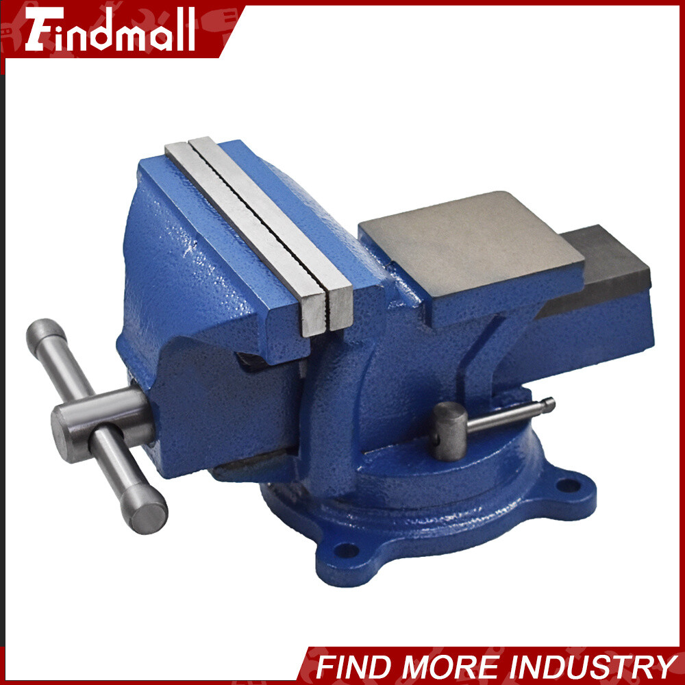 Findmall 5" Bench Vise with Anvil Swivel Locking Base Table Top Clamp Heavy Vice