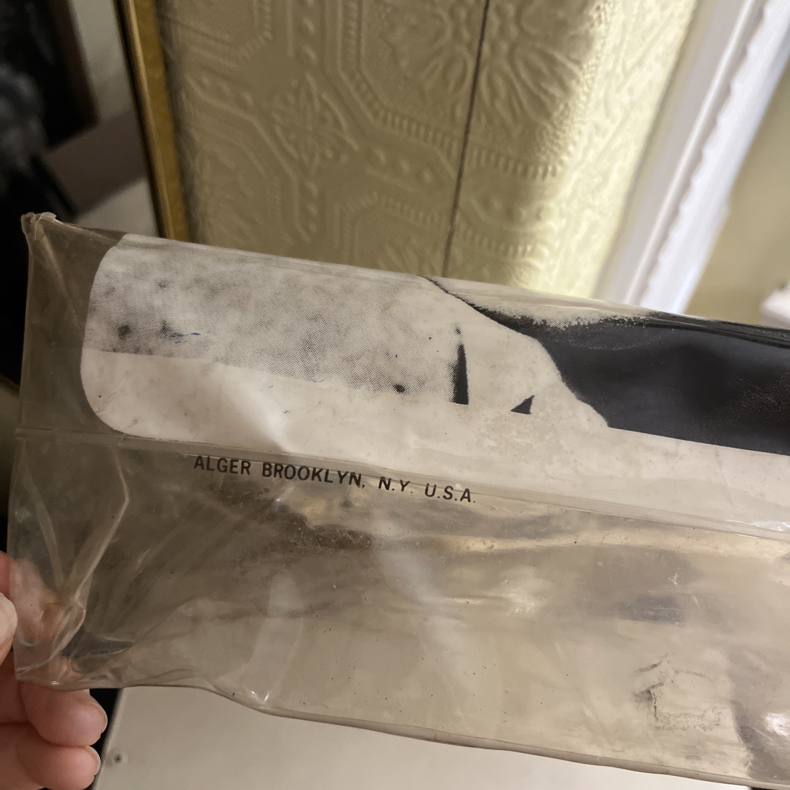 Vintage 60s Mod Steve McQueen PVC Vinyl Alger Creations Clear Tote Bag USA MCM