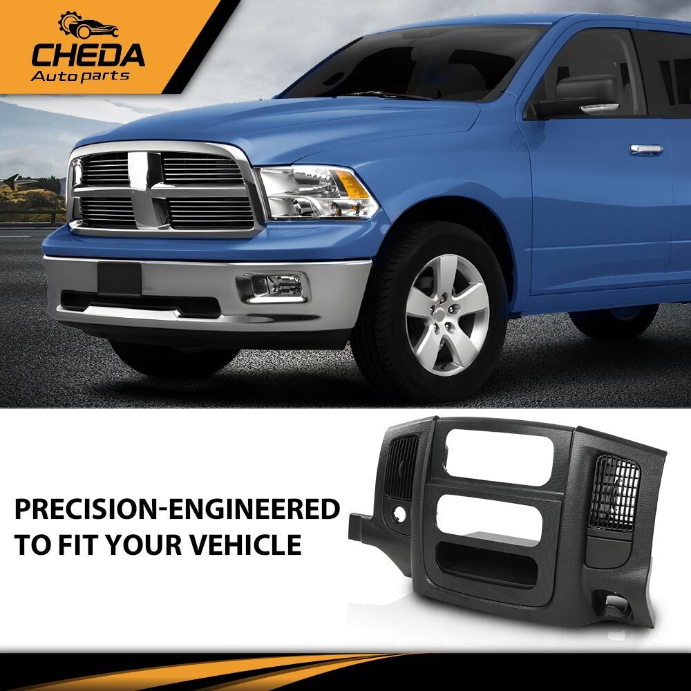 Fit For 02-05 Dodge Ram 1500 2500 Dash Radio Bezel Climate Trim Panel Vent Black