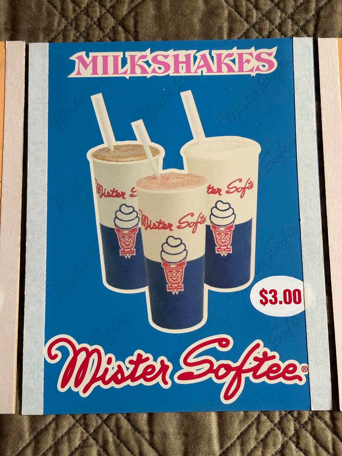Mister Softee MilkShake, Soda Float & Pints Window Sign Set