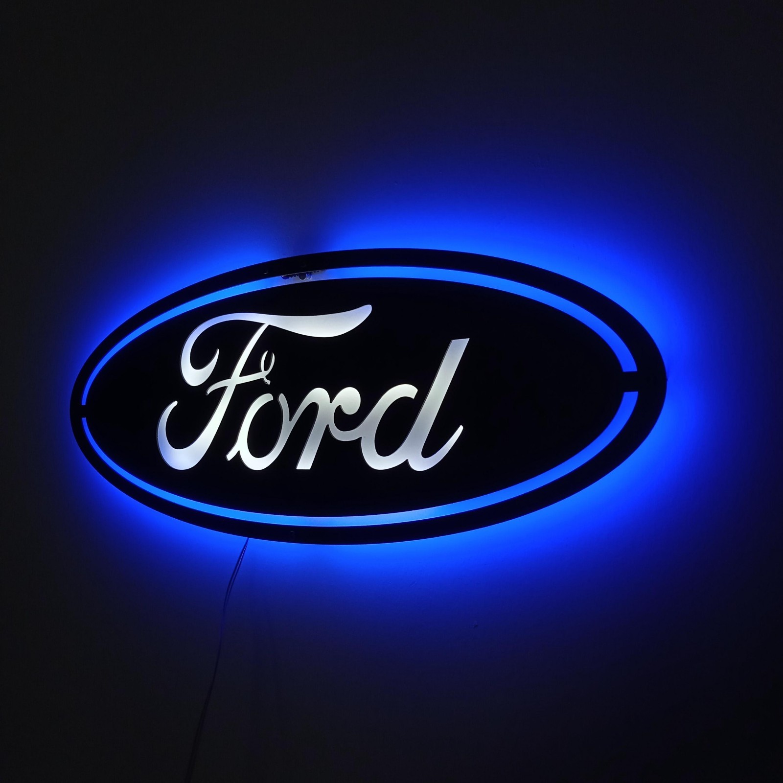 Metal LED Lighted Car Emblem Wall Decor, Garage Automotive Sign