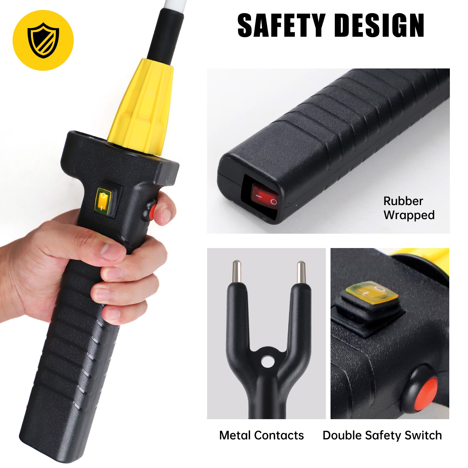 12KV Cattle Prodder Stock Prod Rechargeable Electric Shock Livestock Cow Farm