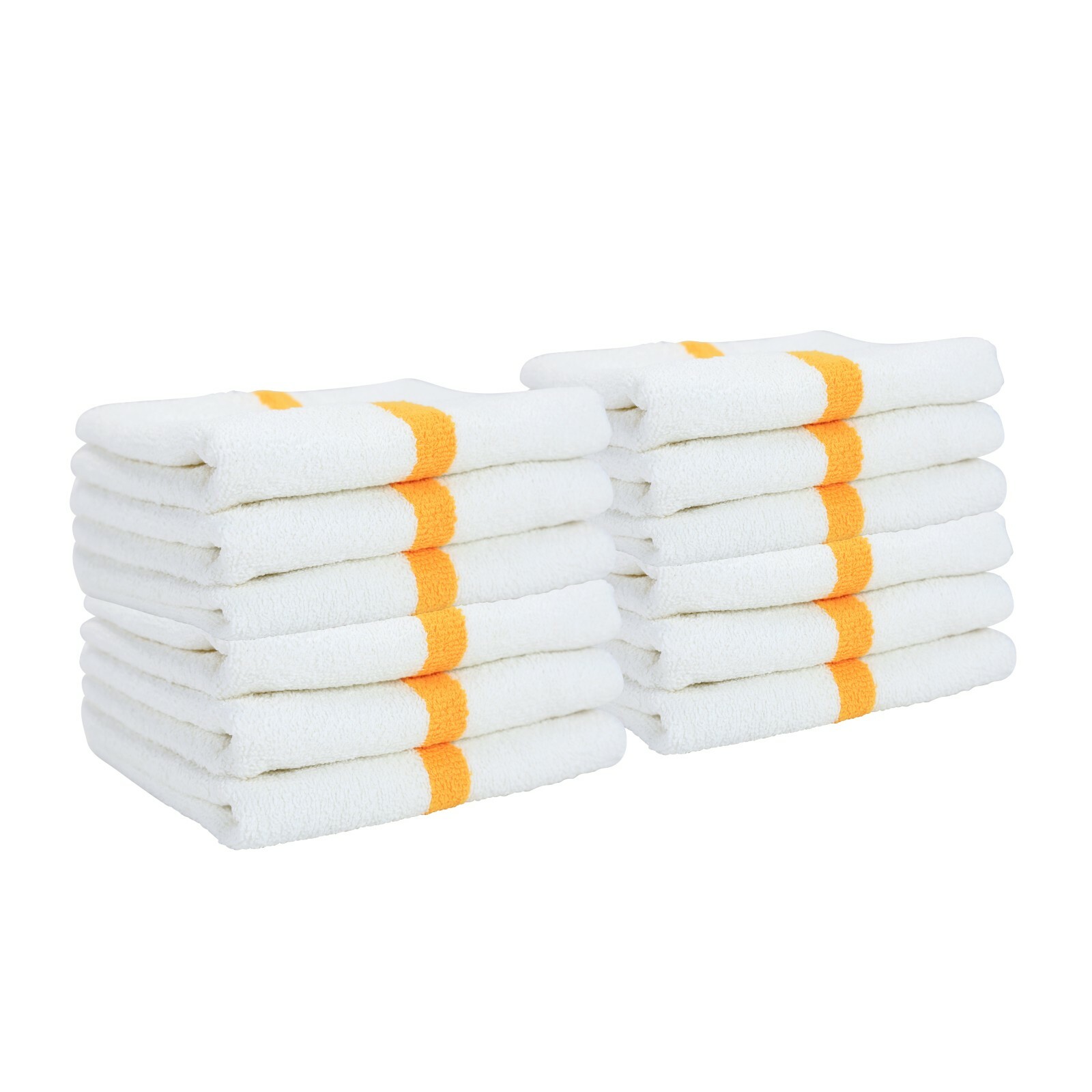 Gym Hand Towels 16x27 - Packs of 12 Absorbent Cotton Striped Workout Spa Towels
