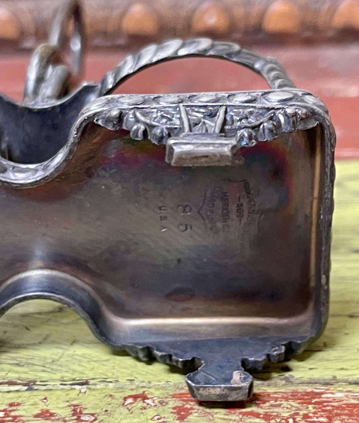 Antique Rogers Smith Quadruple 85 Silverplate Condiment Caddy 4 Footed