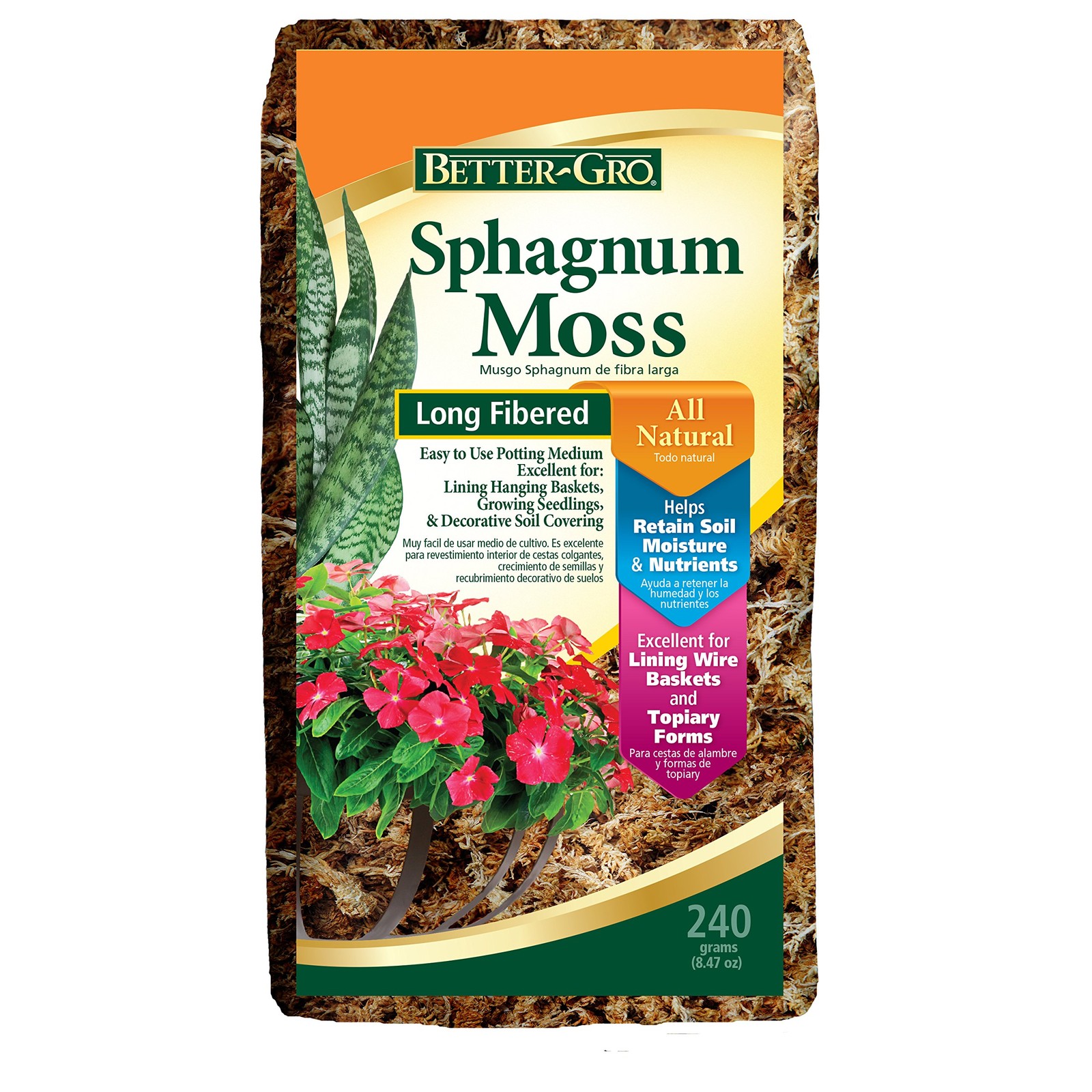 Sphagnum Moss - 100% Natural, Long-Fiber Moss for Orchids, Ferns, and Hostas,...
