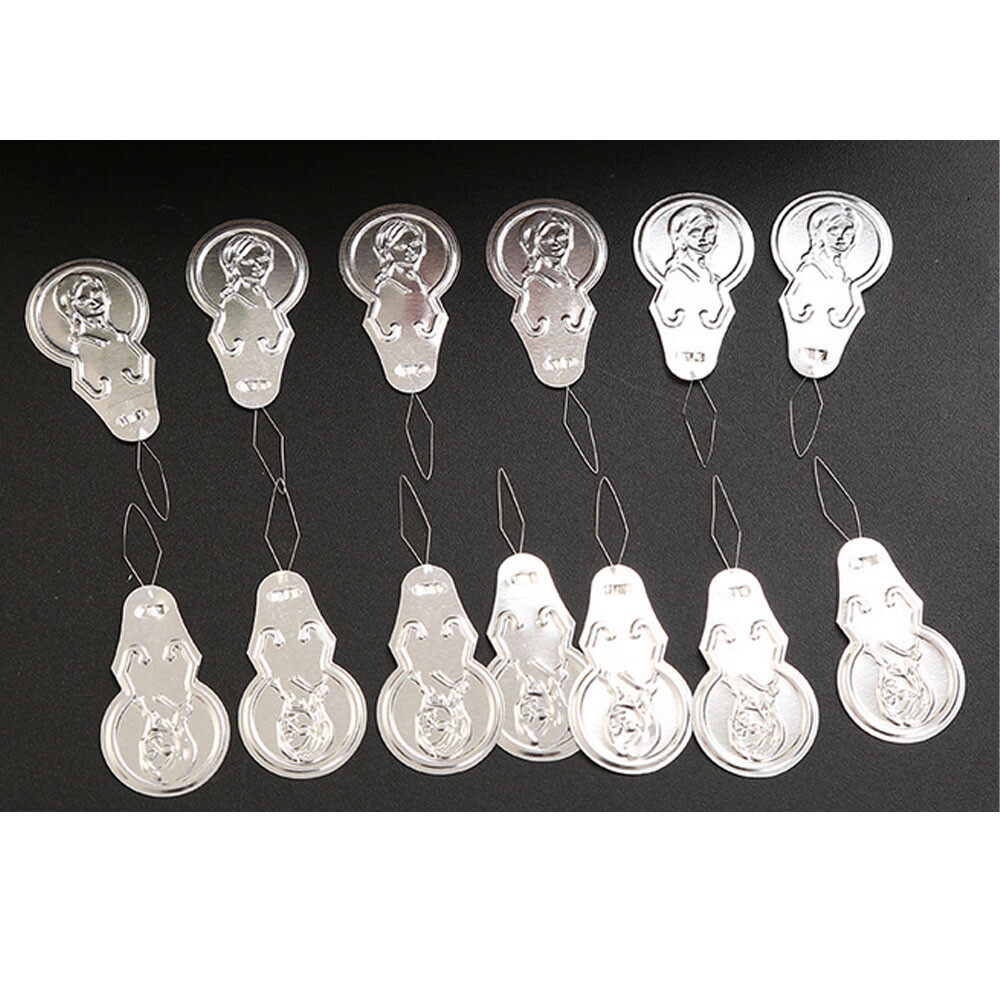 100x Metal Wire Needle Threader Silver Hand Sewing Stitch Insertion Tool 1.7" US