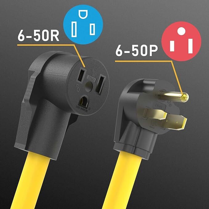 6-50P to 6-50R 40FT 8AWG Welder Power Extension Cord for Welding Machines