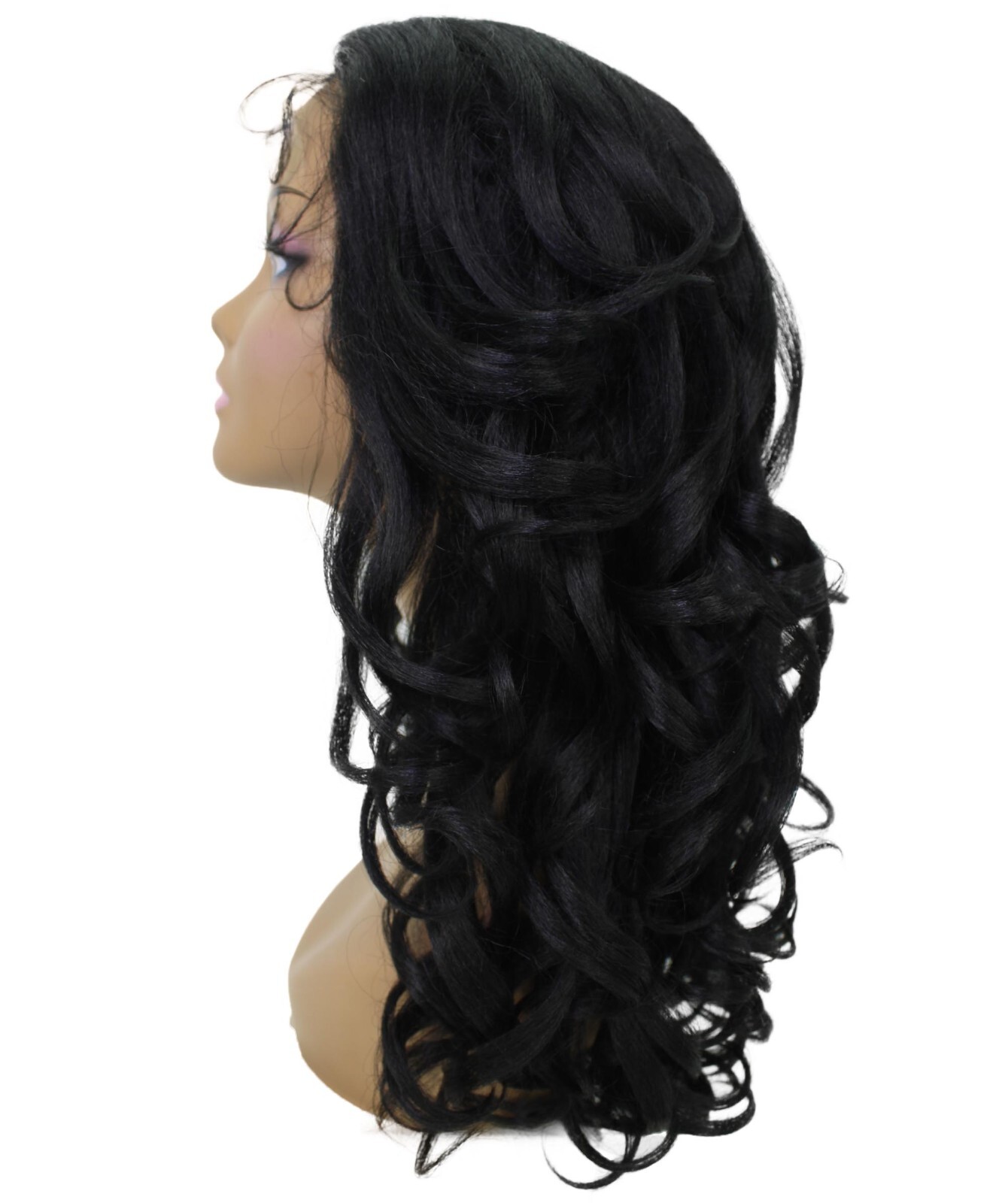LUXLUXE Kiara Wavy Layered 18 in Long T Part Lace Front Wig, Heat Resistant