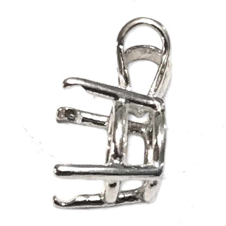 4mm- 19 mm Round Faceted Setting Pendant 925 Sterling Silver, Pre-Notched