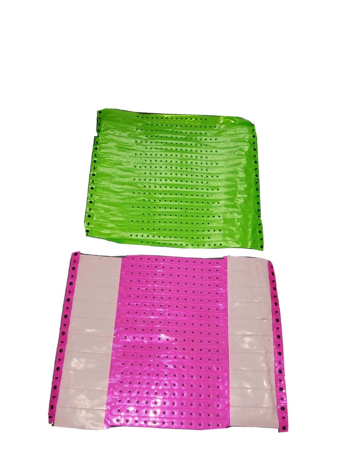 Wristbands Security L-Shape Vinyl (Plastic) bands neon pink or Green 20 qty. Pkt