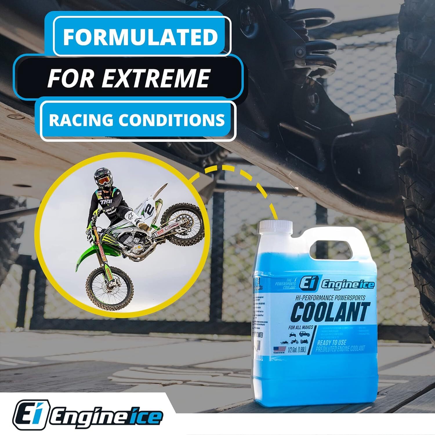 Qty 2 of ENGINE ICE 1/2 GAL High Performance Coolant Non-Toxic Biodegradable