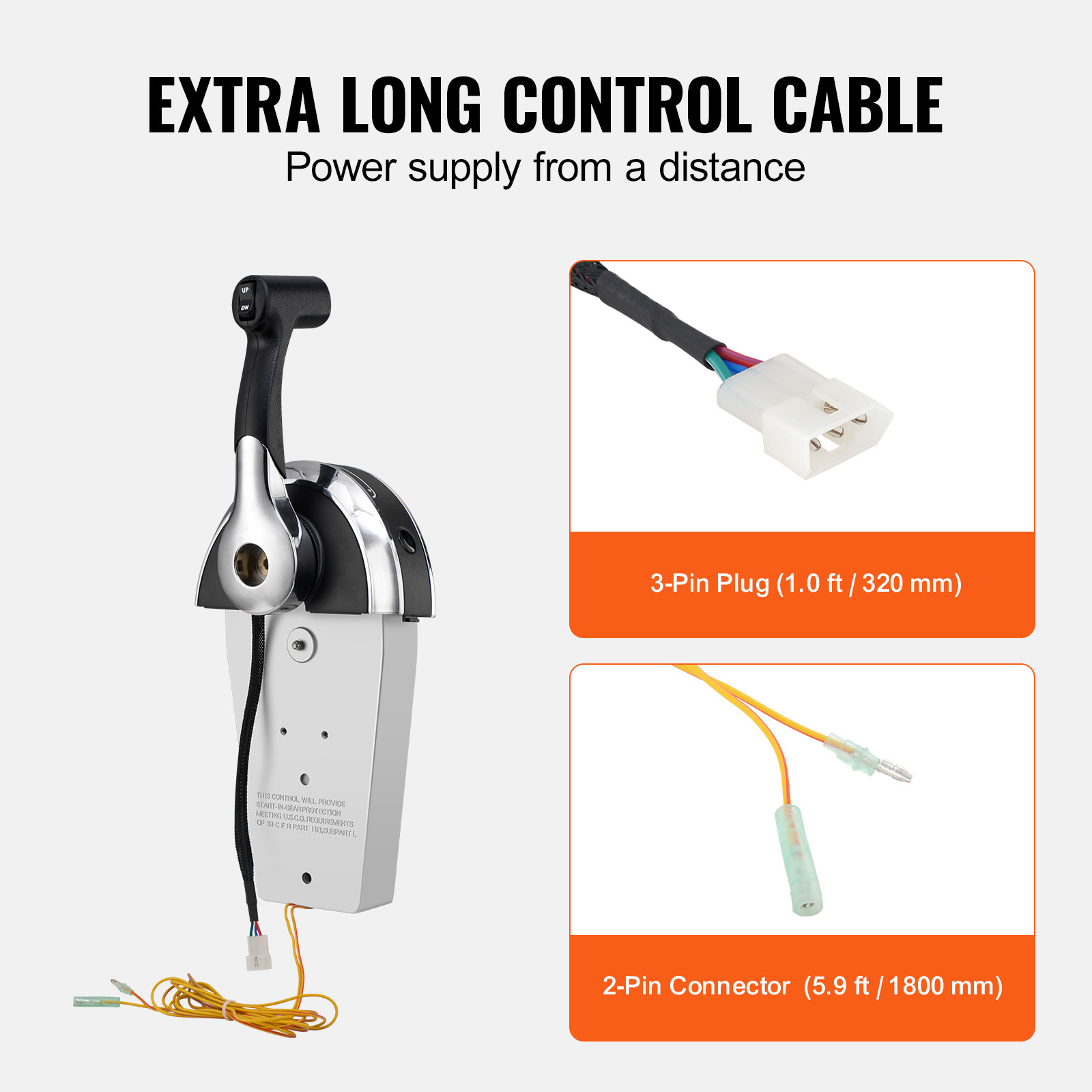 Outboard Throttle Remote Control Box 8M0059686 Top Mount for Mercury PT 2-Stroke