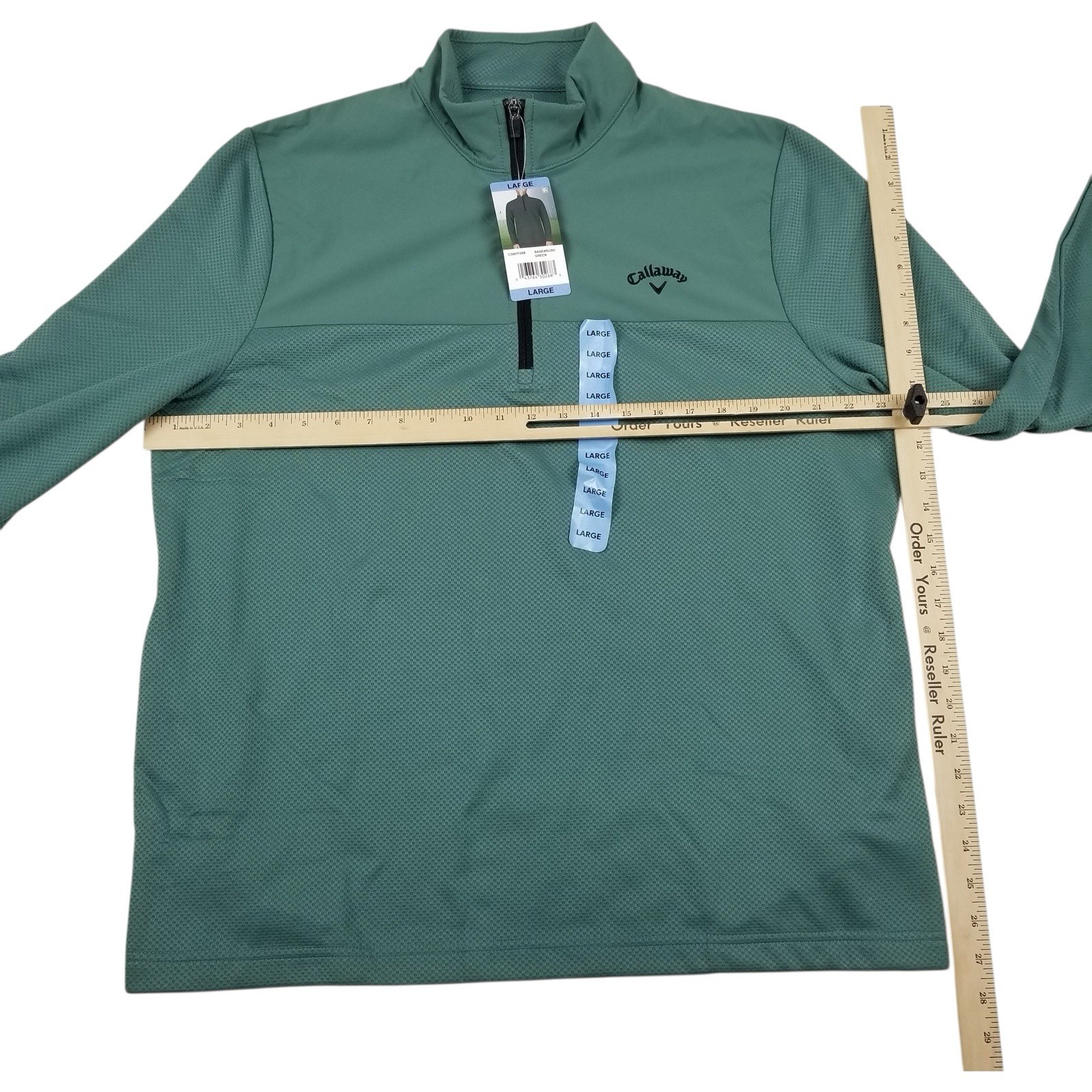 Men's Callaway Opti-Series 1/4 Zip Pullover Large Green