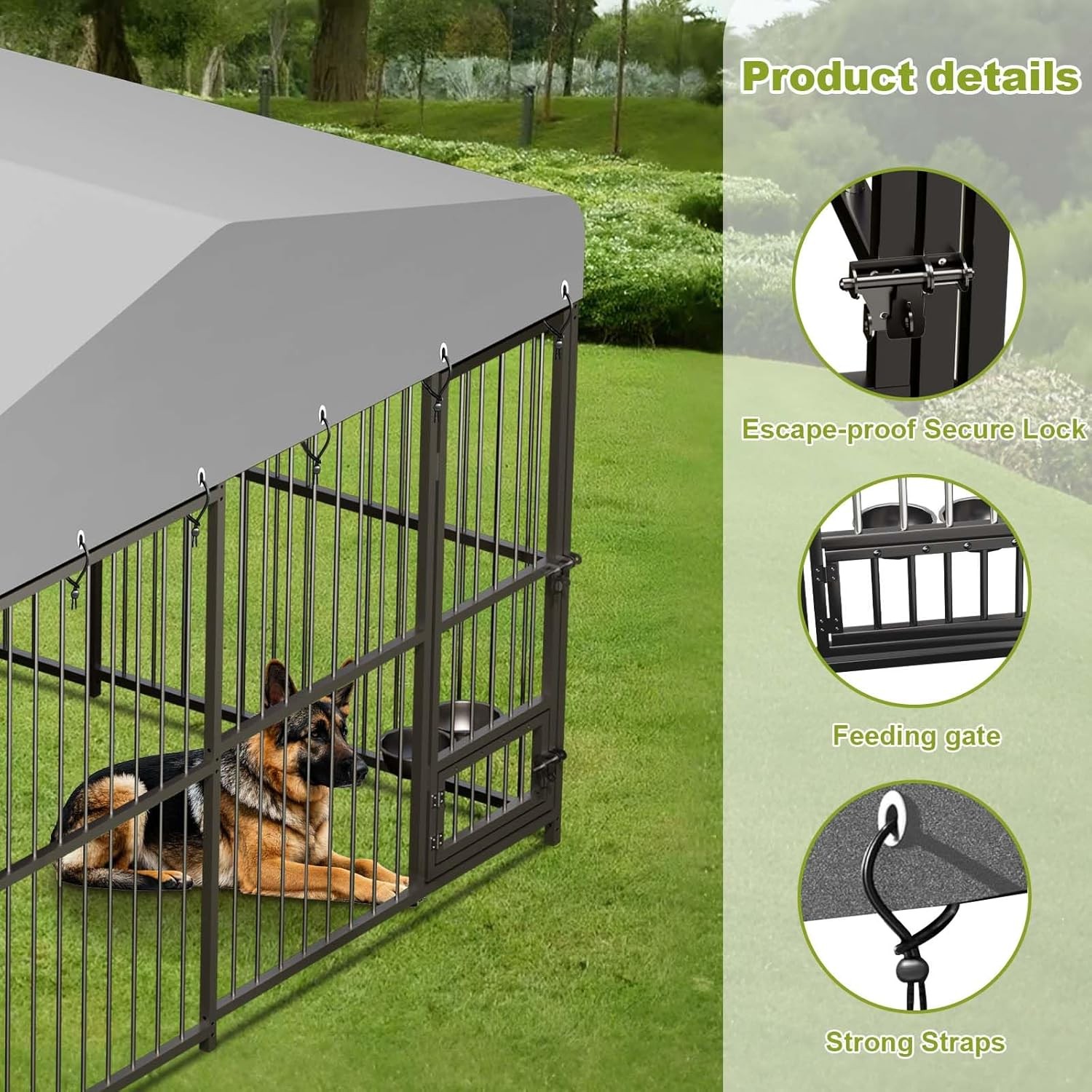 Outdoor Dog Kennel for Large Dogs, 10x10x6 FT Heavy Duty Dog Playpen Fence NEW