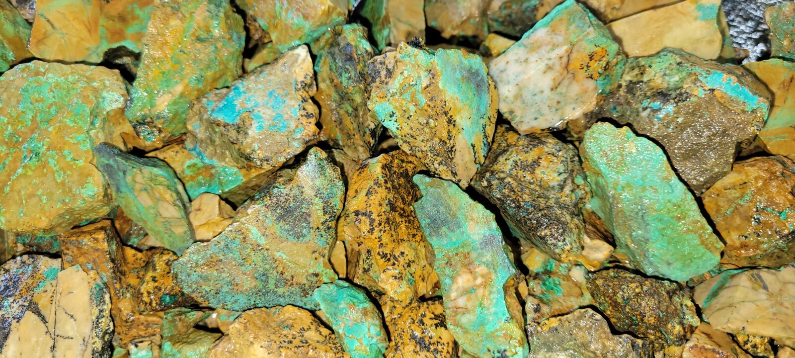 Natural Turquoise Rough Blue Silver Mine, Lone Mountain District NV - Half Pound