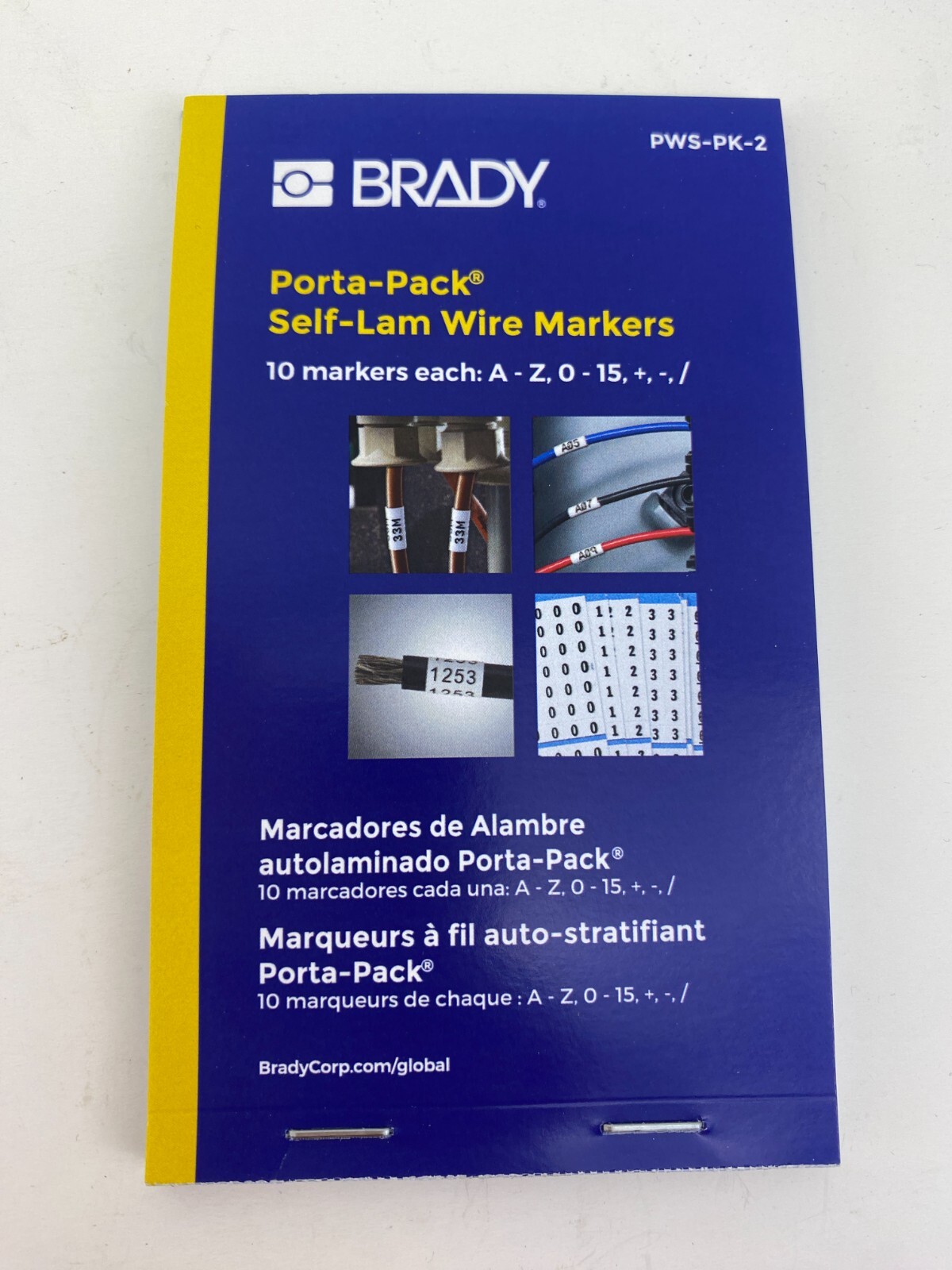 Brady PWS-PK-2 Porta-Pack Self Lam Wire Markers 10 Each A-Z;0-15,+,-,/